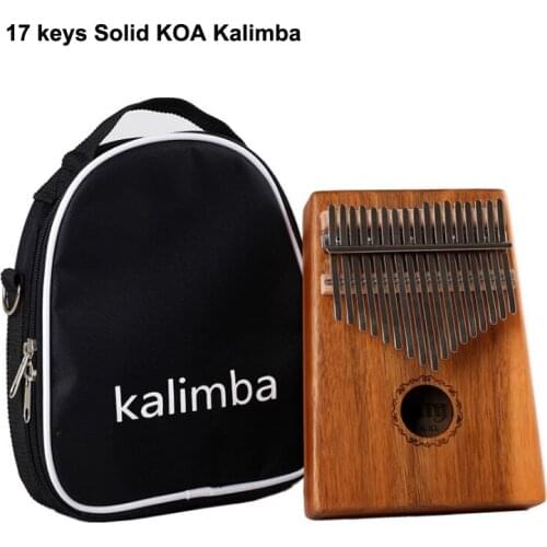 Hotsell 17 Keys Kalimba Solid KOA/Mahogany Wood Mbira Calimba Thumb Finger Piano 17 keys with Bag and accessories free shipping