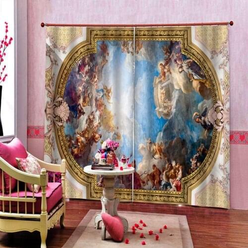 Custom photo 3d Blackout European angel For Living room Bedroom Geometric image Blackout Window Drapes Decor Sets