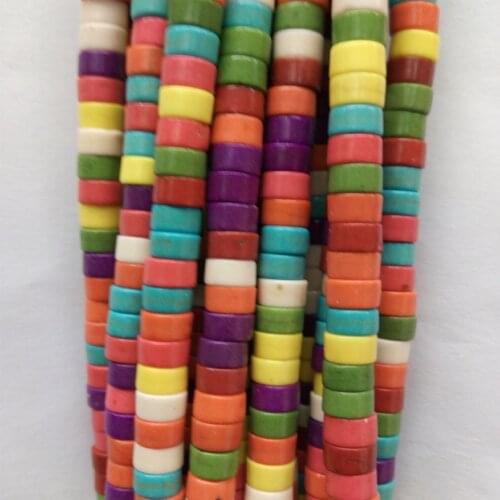 Colorful Blue White Howlite Turquoises Heishi Beads 15" Strand 3*6MM Natural Stone For DIY Jewelry Making Material Accessories