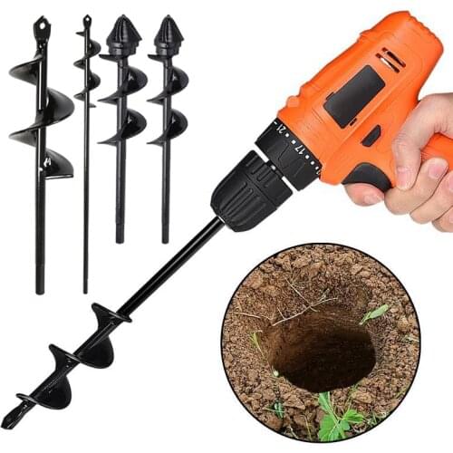 Garden Auger Flower Planter Spiral Drill Bit Hex Shaft Hole Digger Yard Gardening Planting Bedding Bulbs Seedlings