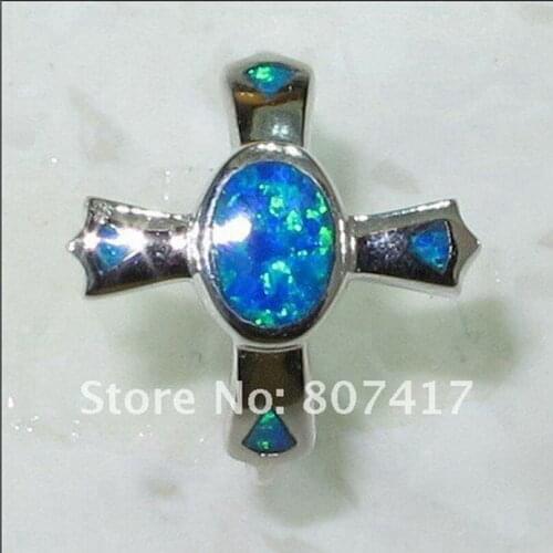 SHUNXUNZE Blue opal Engagement Wedding rings jewelry for women alibaba-express Noble Generous Rhodium Plated R207 size 6 7 8 9