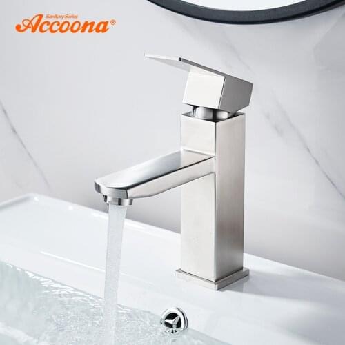Accoona Basin Faucet Bathroom Sink Deck Mounted Hot Cold Water Basin Mixer Taps Matte Black Lavatory Tap Crane A96201 A96201F