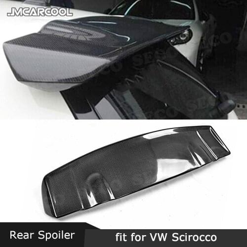 For Volkswagen VW Scirocco Spoiler 2009-2015 Not for R Carbon Fiber Rear roof Lip Spoiler Window Tail Wings Car Styling