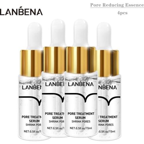 4PCS LANBENA Pore Shrink Serum For Face Pores Treatment Essence Relieve Dryness Oil Control Firming Moisturizing SmoothSkinCare
