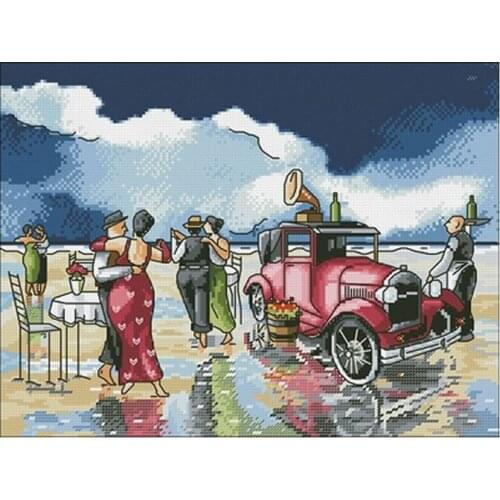 Beach waltz patterns Counted Cross Stitch 11CT 14CT 18CT DIY Chinese Cross Stitch Kits Embroidery Needlework Sets