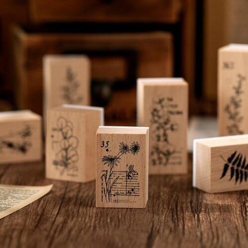 Vintage Plants Gypsophila Cotton Daisy Stamp DIY Wooden Rubber Stamps for Scrapbooking Stationery Scrapbooking Standard Stamp