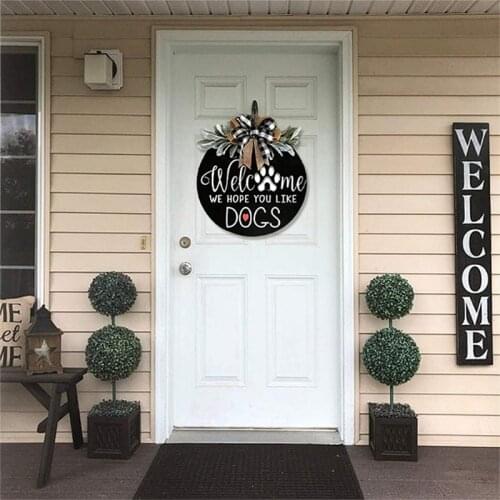 W3JE Room Door Decoration Door Wreath Front Door Spring Wreath Decor Farmhouse Sign Hanging Listing