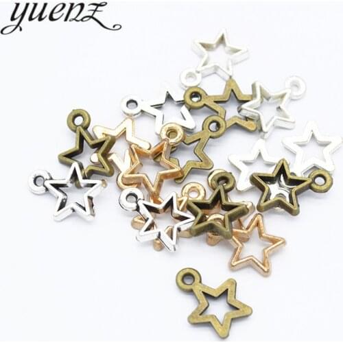 YuenZ 50 pcs Fashion Small Star Charms Antique Metal Pendant For Necklace Bracelet Earring Jewelry Making 14*11mm L325