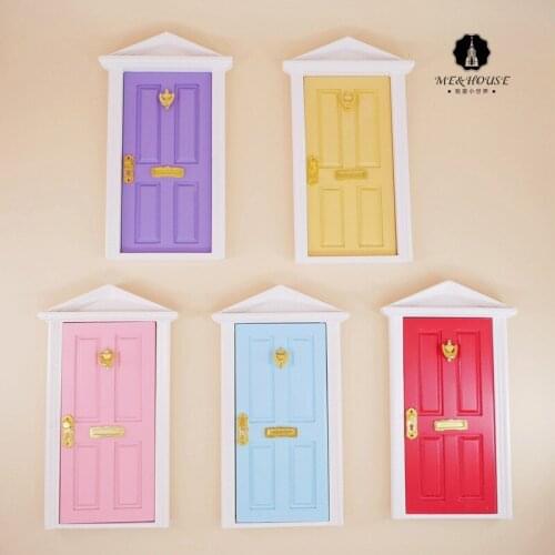 1:12 Dollhouse Miniature door Colored European wooden Furniture Doll House Christmas decorations mini doors Children Gift