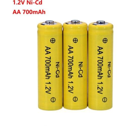 1.2v NI-CD AA Batteries 700mAh Rechargeable nicd Battery 1.2V Ni-Cd aa For Electric remote Control car Toy RC ues wholesale