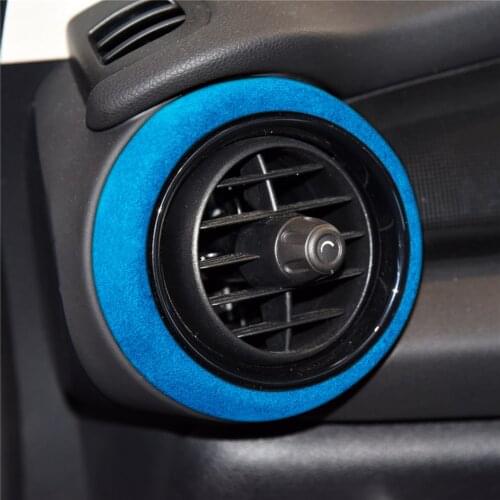 2pcs Dashboard Air Vent Outlet Decorative Cover Trim Sticker for MINI Cooper F56 Hatchback 2014-2020 LHD/RHD Leather Turn Fur