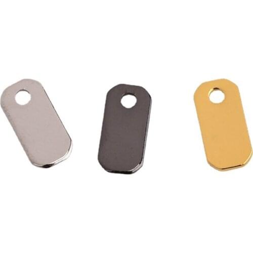 20 pieces of brass gold-plated single-hole solid oval earrings pendant DIY making pendant components