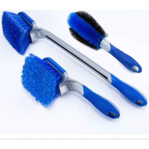3 Pieces/set of Car Tires Long-handled Cleaning Brush for Wheel Hub Cleaning Supplies Car Cleaning Kit