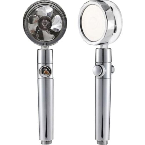 360° Transparent Shower Head High Pressure Handheld Shower with Adjustable Water Flow Knob Universal Turbo Shower