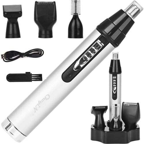 4 in 1 Electric Nose Ear Trimmer Men Shaver USB Rechargeable Beard Eyebrow Hair Removal Razor Safety Shaving Machine Face Care 4