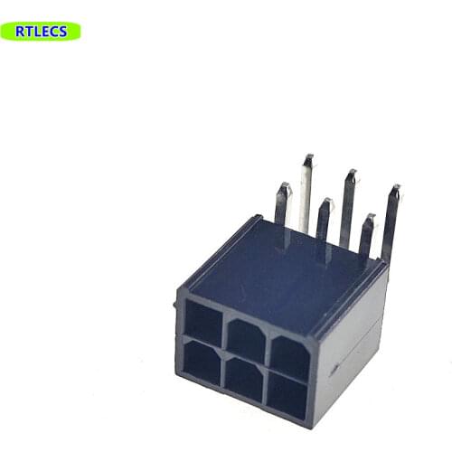 5 pcs 4.2 mm 6 Pin Header Male Pin Graphics card GPU PCI-E PCIe Power connector Right Angle Through Hole 2 Square 4 Tapered