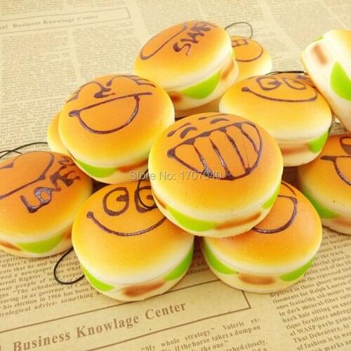 5CM Mini Expression Squishy Hamburger Collectibles Soft Bread Scented Simulation Food Toy
