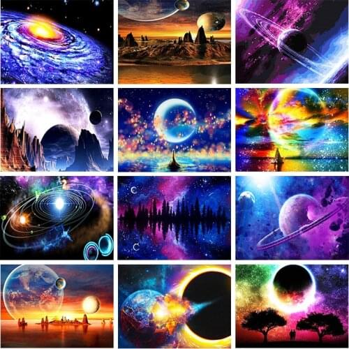 5D DIY Diamond Painting Planet Landscape Full Square Rhinestone Embroidery Cross Stitch Kit Mosaic Picture Home Decoration Gift