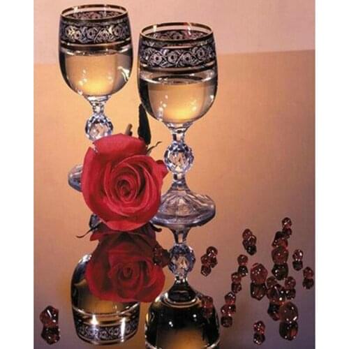 5D DIY diamond painting glass rose 3D embroidery stitch mosaic diamond home decoration gift