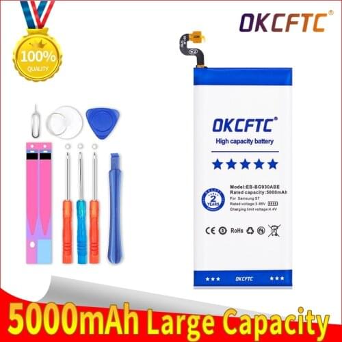 OKCFTC EB-BG930ABE For Samsung GALAXY S7 G9300 G930F G930A G9308 SM-G9300 Phone Battery 5000mAh Replacement Battery With Tools