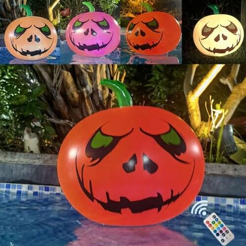 Halloween Pumpkin Balloons Halloween Decorations Inflatable PVC Balloon With Color Changing Light Halloween Party Supplies