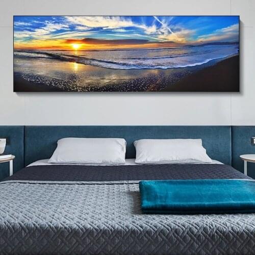 5D DIY Large Diamond Embroidery Blue Sky Sunset Sea Landscape Diamond Painting Full Square round drill Mosaic Cross Stitch A428