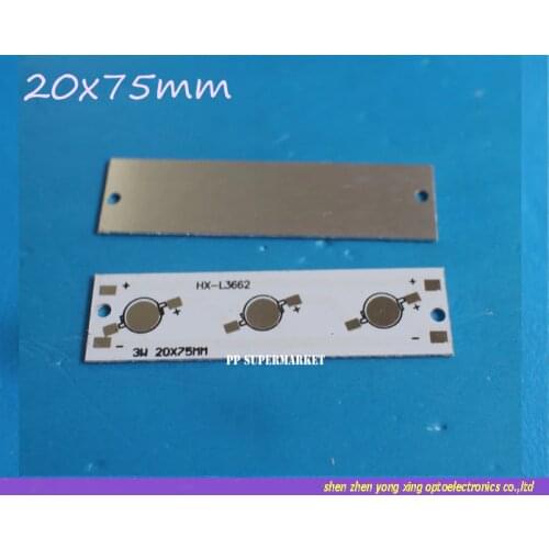 50pcs 20mm x 75mm Aluminium PCB Circuit Board for 3PCS x 1W,3W,5W LED In Series