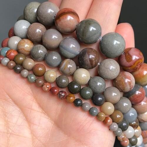 Natural Ocean Jades Stone Beads Round Loose Spacer Beads For Jewelry Making DIY Earring Bracelet Necklace 15"Inch 4/6/8/10/12 mm