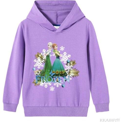 Disney Frozen Spring Autumn Hoodies Girls Boys Cotton Hooded Sweater Childrens Long Sleeves Hoodie Childrens Clothes