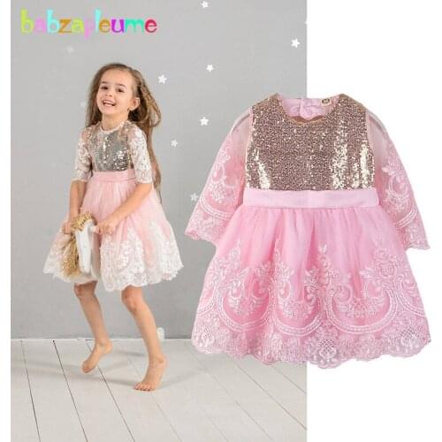 Babzapleume 2019 Baby Summer Costume Kids Lace Party Princess Little Girls Dress Fashion Toddler Clothes Children Dresses BC1824