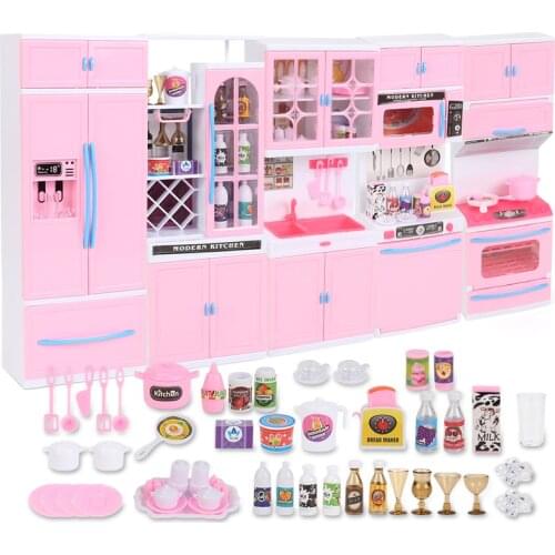 Childrens kitchen set play family simulation refrigerator kitchenware cooking cooking stir-fry girls 3-6 years old baby toys