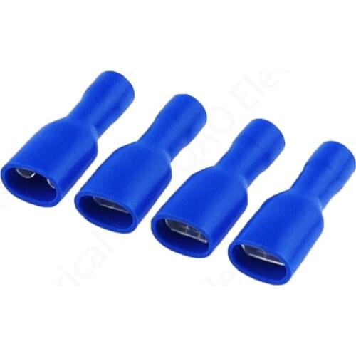 FDFD2-250 FDFD2.5-250 Female Insulated Electrical Crimp Terminal for 1.5-2.5mm2 Connectors Cable Wire Connector 100PCS/Pack FDFD