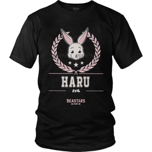 Kawaii Beastars Team Haru Tshirts Men Harajuku Tee Tops Cotton T Shirts Short Sleeve Japan Manga Anime T-shirts Gift Clothing