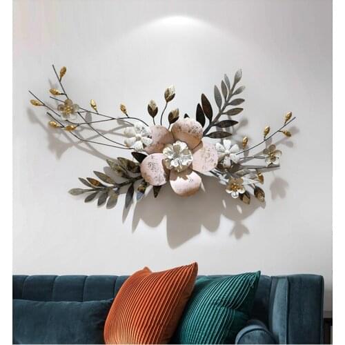 Creative Simulation Plant Wall Decoration Porch Hall Three-dimensional Flower Iron Wall Pendant Restaurant Wall Decoration
