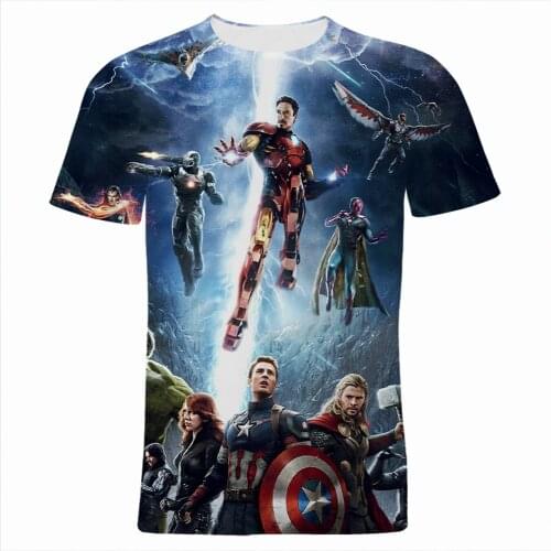 Summer Women T-shirts Fashion Marvel The Avengers 3D Printed Children T Shirt Short Sleeve Oversized Men Tee Tops