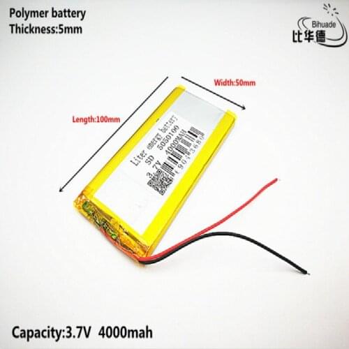 Liter energy battery Good Qulity 3.7V,4000mAH,5050100 Polymer lithium ion / Li-ion battery for TOY,POWER BANK,GPS,mp3,mp4