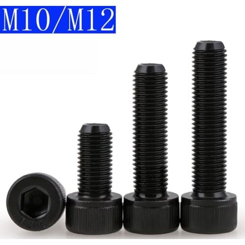 M10 - 1.5 / M12 - 1.75 10mm 12mm Black 12.9 Grade Alloy Steel Allen Hex Socket Cap Head Screw DIN 912 Bolts