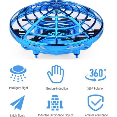 360° Mini Helicopter Drone Smart Flying UFO Aircraft RC Hand Control Gift For Kids Flying Ball Toys For Children Christmas Gift