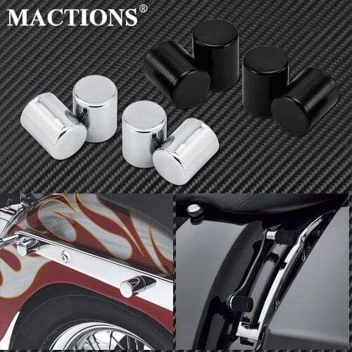 Motorcycle 4pcs Docking Hardware Point Cover Black/Chrome For Harley Dyna Street Bob FXDB Softail Fat Boy Touring Sportster XL