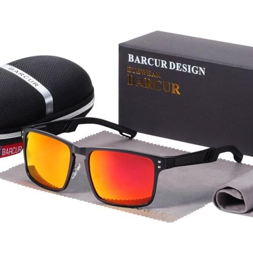 BARCUR Hot Black Goggle Male Sunglasses Luxury Brand Men Glasses Women Sun glasses UV400 Retro Style
