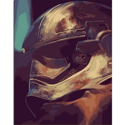 FSBCGT Oil Painting By Number Colorful Movie Samurai Mask DIY Picture By Number Kits Drawing On Canvas Home Wall Art Decor