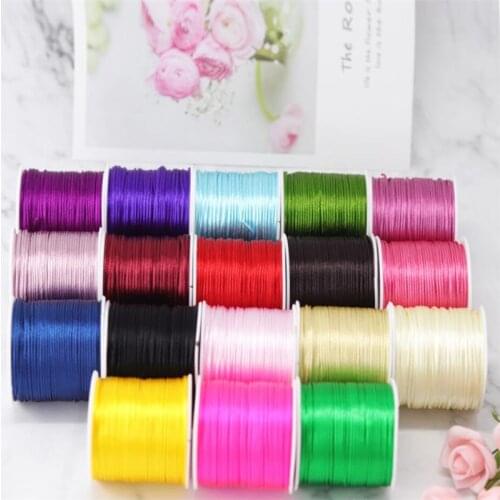 1MM X 20Meters Chinese Knot Rattail Nylon Shamballa Satin Cord Braided Macrame String Jewelry Findings Beading Rope