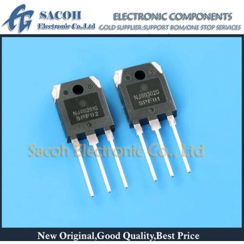Free shipping 10Pairs NJW0302G NJW0302 + NJW0281G NJW0281 TO-3P 15A 250V 150W NPN PNP Silicon Power Transistor
