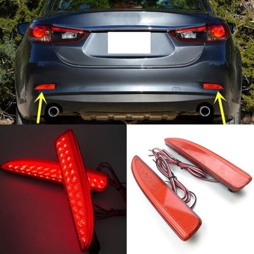 Rear Bumper Reflector LED Light Tail Brake Fog Lamp Car Styling for Mazda 6 Atenza 2013 2014 2015 2016 Red