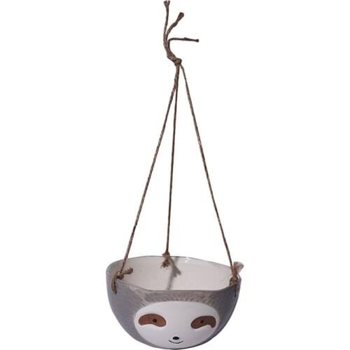 Hanging Plants Holder Flower Pot Home Garden Decoration Large Diameter Planter 1PCS Ceramic Gifts 14.5*9*14.5cm Mini Ornaments