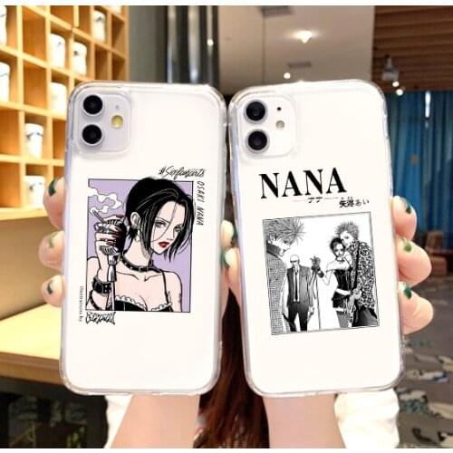 Nana Osaki Anime Clear transparent Phone Case For iPhone 11 12 Pro XS MAX XR X 7 8 6Plus SE 2021 Soft Silicone Phone Cover Bag