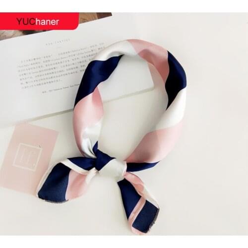 Hair Scarf Tie Animal Print Red Love Satin 49cm Small/Square/Silk/Neck/Ring/Scarf Winter Head Scarf For women Neckerchief 2021