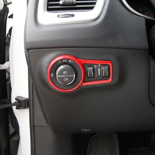 SHINEKA Car Interior Accessories Styling Headlight Switch Button Decorative Trim Ring Fit For Jeep Compass 2017
