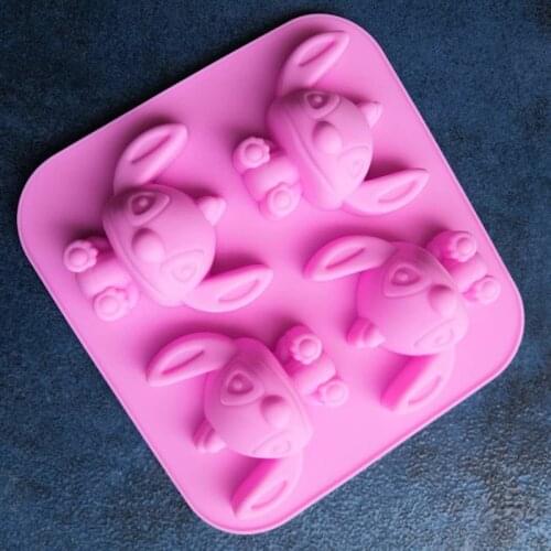 4 Even Cartoon Stitch Star Baby Silicone Cake Mold Chocolate DIY Handmade Soap A1053