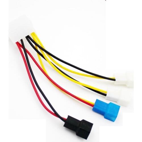 The power D port fan 3Pin interface four points (two 12V, one 7V, one 5V)